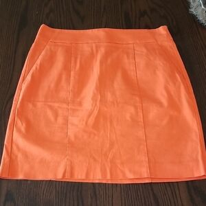Ann Taylor Vibrant Orange Mini Skirt. Size 0